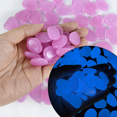 25/50 vnt Šviečiantys akmenys tamsoje šviečiantys akmenukai sodo lauko dekoravimui namų akvariume žuvų bakas „pasidaryk pats“ dekoratyvinis švytintis akmuo