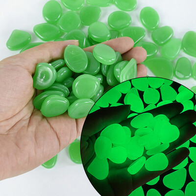 25/50 vnt Šviečiantys akmenys tamsoje šviečiantys akmenukai sodo lauko dekoravimui namų akvariume žuvų bakas „pasidaryk pats“ dekoratyvinis švytintis akmuo