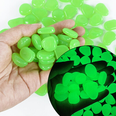 25/50 vnt Šviečiantys akmenys tamsoje šviečiantys akmenukai sodo lauko dekoravimui namų akvariume žuvų bakas „pasidaryk pats“ dekoratyvinis švytintis akmuo