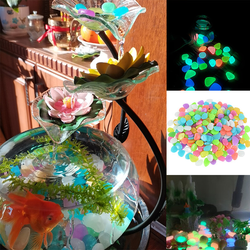 25/50 vnt Šviečiantys akmenys tamsoje šviečiantys akmenukai sodo lauko dekoravimui namų akvariume žuvų bakas „pasidaryk pats“ dekoratyvinis švytintis akmuo