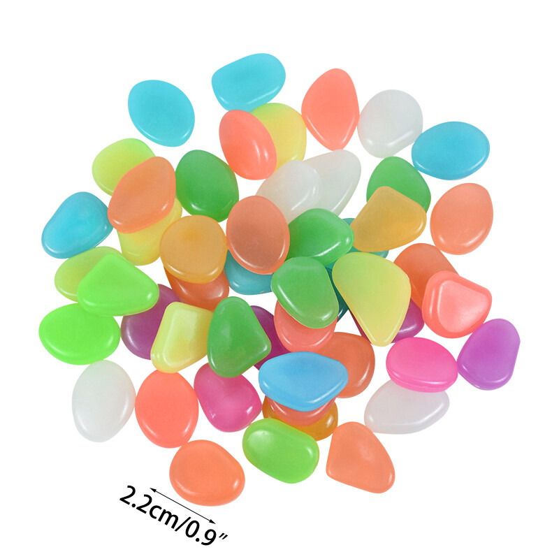 25/50 vnt Šviečiantys akmenys tamsoje šviečiantys akmenukai sodo lauko dekoravimui namų akvariume žuvų bakas „pasidaryk pats“ dekoratyvinis švytintis akmuo