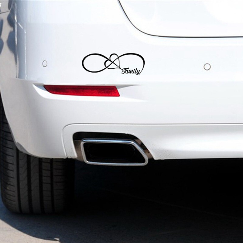 Automašīnas uzlīme 20*7CM ĢIMENES Mīlestības Sirds Mūžīgi Simbols Smieklīgs Automašīnas Uzlīme Atstarojoša Lāzervinila Uzlīmes 3D Automašīna