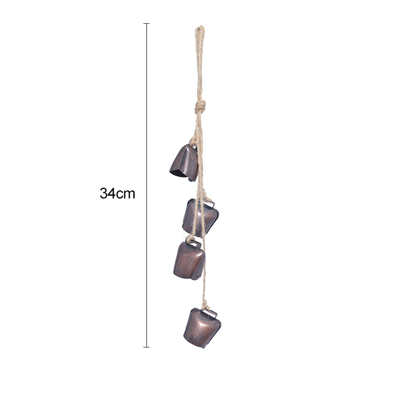 Iekštelpu apdare Raganas pulkstenis dzeltens un virvju vēja zvans Retro durvju zvans ar rokām izgatavots pulkstenis ierakstīšanas pulkstenis pagalma vēja zvans