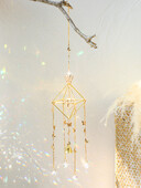 Saules ķērējs pie sienas tauriņš kristāla vēja zvans prizma varavīksnes izgatavotājs gaismas ķērējs automašīnu rotājumi āra dārza dekorēšanai