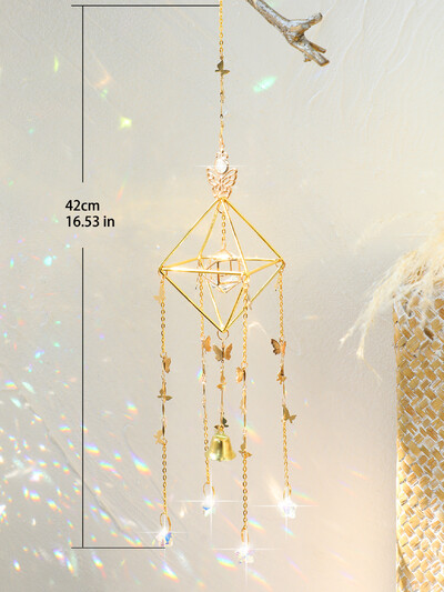 Saules ķērējs pie sienas tauriņš kristāla vēja zvans prizma varavīksnes izgatavotājs gaismas ķērējs automašīnu rotājumi āra dārza dekorēšanai