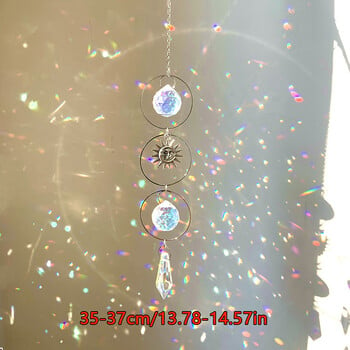 Κρεμαστό κρυστάλλινο κρεμαστό κήπο Suncatcher Wind Chimes Rainbow Prism Crystal Chain for Window Drop Bell Χριστουγεννιάτικο δέντρο διακόσμηση σπιτιού