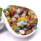 100 g Septynių spalvų agato daugkartinio naudojimo natūralaus krištolo skaidrumo žvyro ornamentas dekoratyvinis kraštovaizdžio amatas sodo dekoravimui