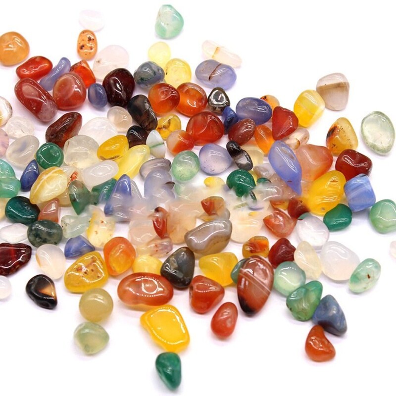 100 g Septynių spalvų agato daugkartinio naudojimo natūralaus krištolo skaidrumo žvyro ornamentas dekoratyvinis kraštovaizdžio amatas sodo dekoravimui