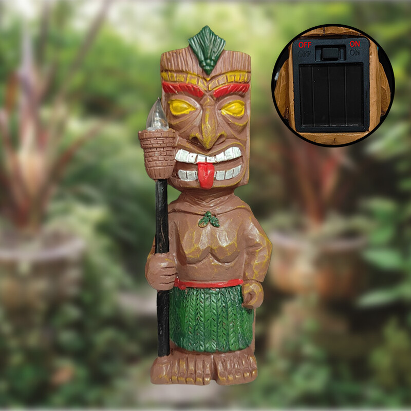Drevna mayanska totemska skulptura sunčeve baklje, kućni vanjski vrt noćna dekoracija vrtna skulptura ukrasi