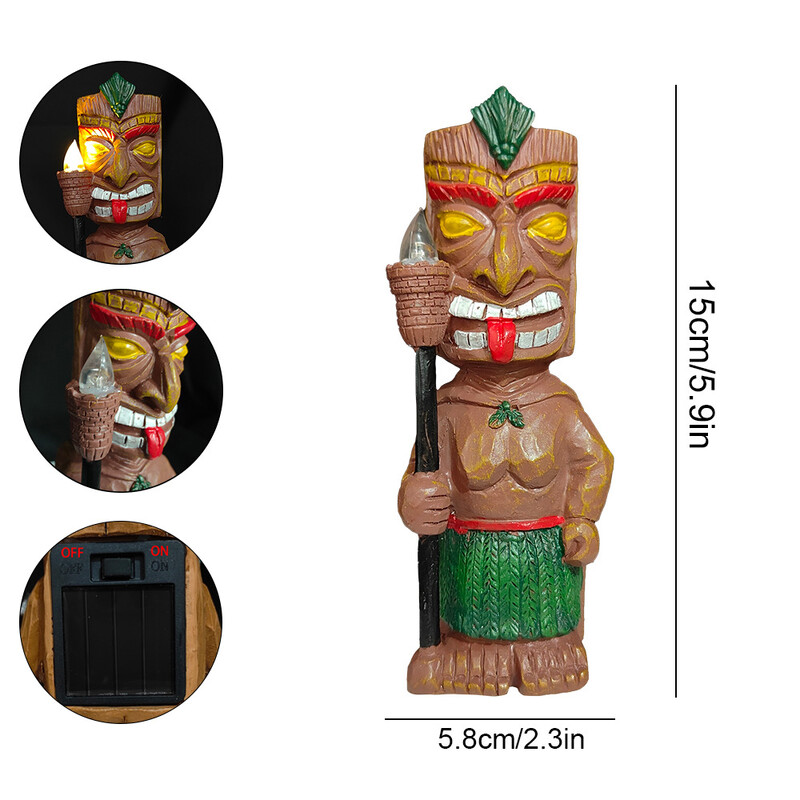 Drevna mayanska totemska skulptura sunčeve baklje, kućni vanjski vrt noćna dekoracija vrtna skulptura ukrasi