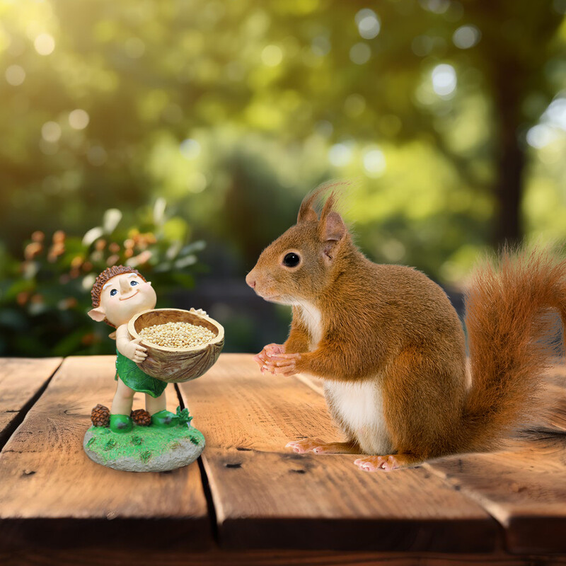 1 kom Walnut Elf uređaj za hranjenje ptica, vanjski vrtni uređaj za hranjenje ptica, vrtni ukrasni ukras