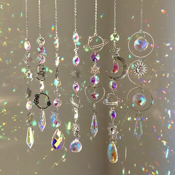 Κρεμαστό κρυστάλλινο κρεμαστό κήπου Suncatcher Wind Chimes Rainbow Prism Crystal Chain για διακόσμηση παραθύρου