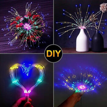 Φωτιστικό 600LED Dynamic Firework Light EU Plug Πολύχρωμο αδιάβροχο φωτιστικό φεστιβάλ χάλκινου σύρματος για τις διακοπές των Χριστουγέννων του Halloween