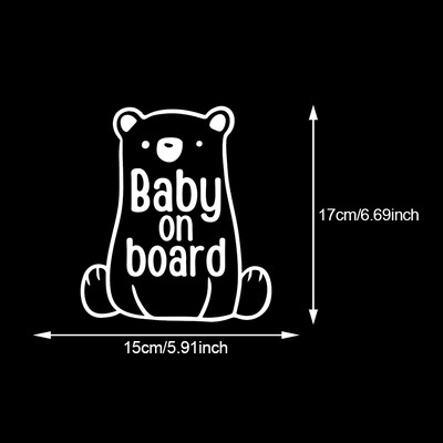TM51# Bear Baby Onboard Vinila uzlīme automašīnu bufera logu uzlīmes Ūdensnecaurlaidīgs dekors automašīnu modes uzlīmēm