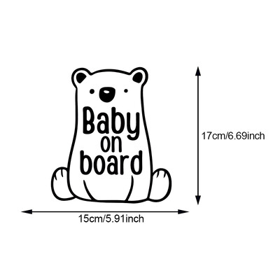 TM51# Bear Baby Onboard Vinila uzlīme automašīnu bufera logu uzlīmes Ūdensnecaurlaidīgs dekors automašīnu modes uzlīmēm