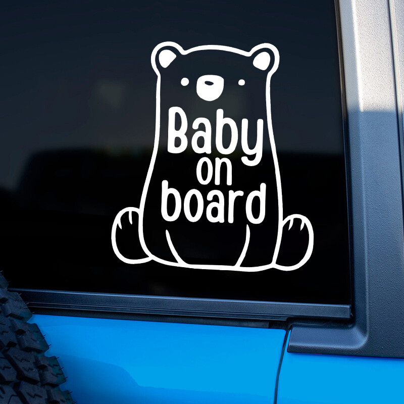 TM51# Bear Baby Onboard Vinila uzlīme automašīnu bufera logu uzlīmes Ūdensnecaurlaidīgs dekors automašīnu modes uzlīmēm