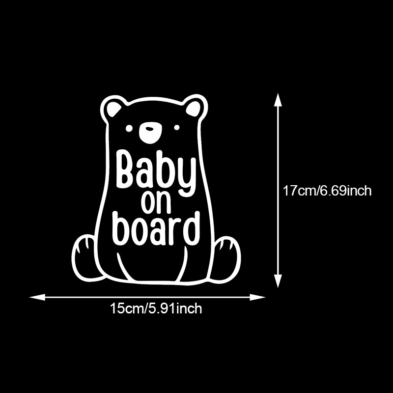 TM51# Bear Baby Onboard Vinila uzlīme automašīnu bufera logu uzlīmes Ūdensnecaurlaidīgs dekors automašīnu modes uzlīmēm