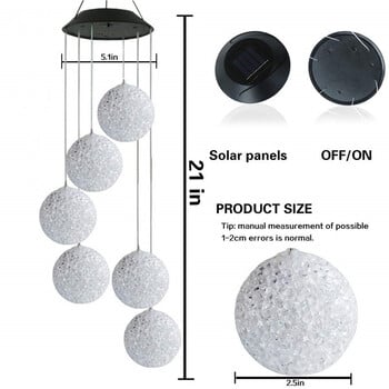 Φορητό ηλιακό LED Wind Chime Light Κρεμαστό φωτιστικό εξωτερικού χώρου αδιάβροχο που αλλάζει χρώμα Χριστουγεννιάτικο πάρτι Διακόσμηση κήπου γάμου