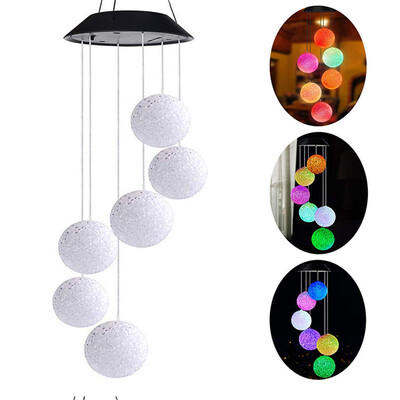 Pārnēsājamas saules gaismas diodes vēja zvana gaismas āra ūdensnecaurlaidīgas krāsas maināmas piekārtas lampas Ziemassvētku ballītes kāzu dārza dekors