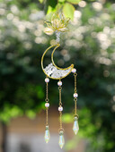 Sun Catcher Lotus Moon Crystal Wind Chime Suncatcher για τοίχου παραθύρου Rainbow Maker Light Catcher Δώρα διακόσμησης κήπου