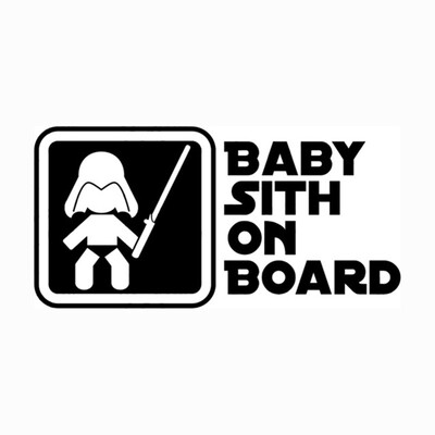 18*10 cm Sith Baby personība uz kuģa zvaigžņu kara automašīnu uzlīmēm Kk Vinila uzlīmes buferi Pārnēsājami bagāžnieka automašīnas piederumi