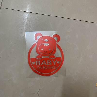 „Baby On Board“ šviesą atspindintis automobilio ir motociklo lipdukas – patvarus PVC, animacinis saugos įspėjimo lipdukas, skirtas langams