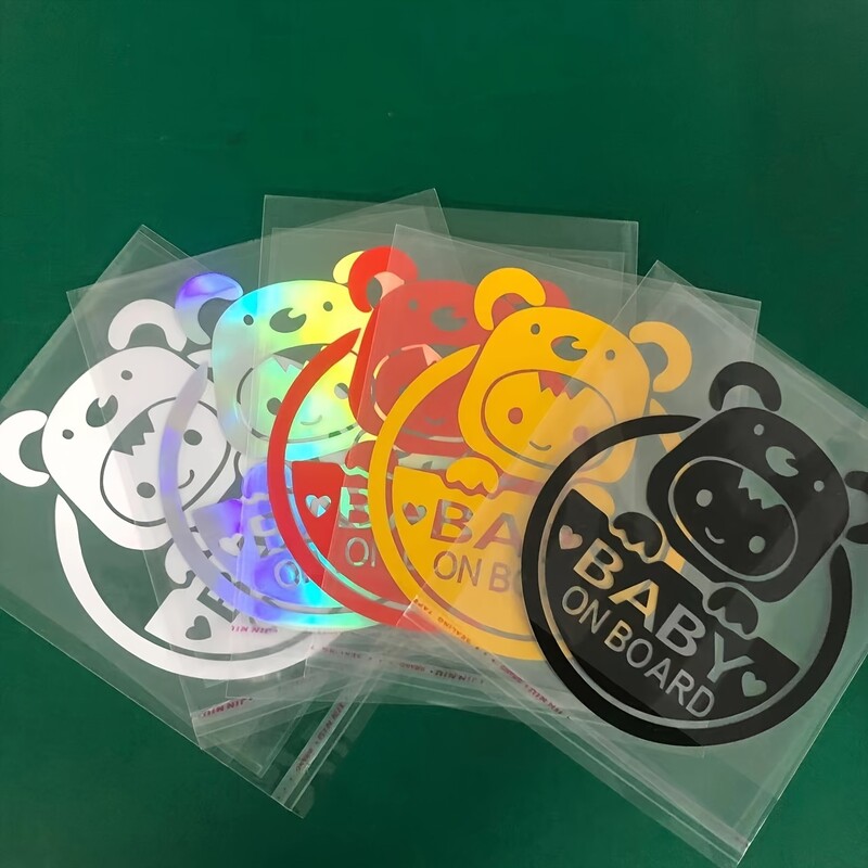 Atstarojoša automašīnas un motocikla uzlīme mazulim — izturīga PVC, karikatūras drošības brīdinājuma uzlīme logiem