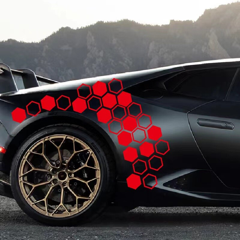Αυτοκόλλητο διασυνοριακού ανακλαστικού αμαξώματος εξάγωνο συνδυασμός diy latte 20 τμχ εγκατεστημένο αυτοκόλλητο πλευρικού τροχού πόρτας προμήθειες αυτοκινήτου