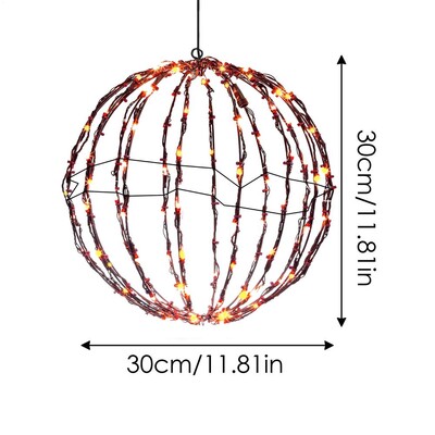 Sfēriski apgaismots displejs Ziemassvētku rotājums Kvēlbumbu LED apgaismojuma rāmis lodīšu gaismas Fairy gaismas lieveņa iekšpagalma dekorēšanai
