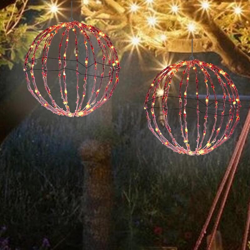 Kuglasti osvijetljeni zaslon Božićni ukrasi Sjajna kugla LED rasvjeta Okvir kuglaste svjetiljke Vilinska svjetla za trijem Dekoracija terase