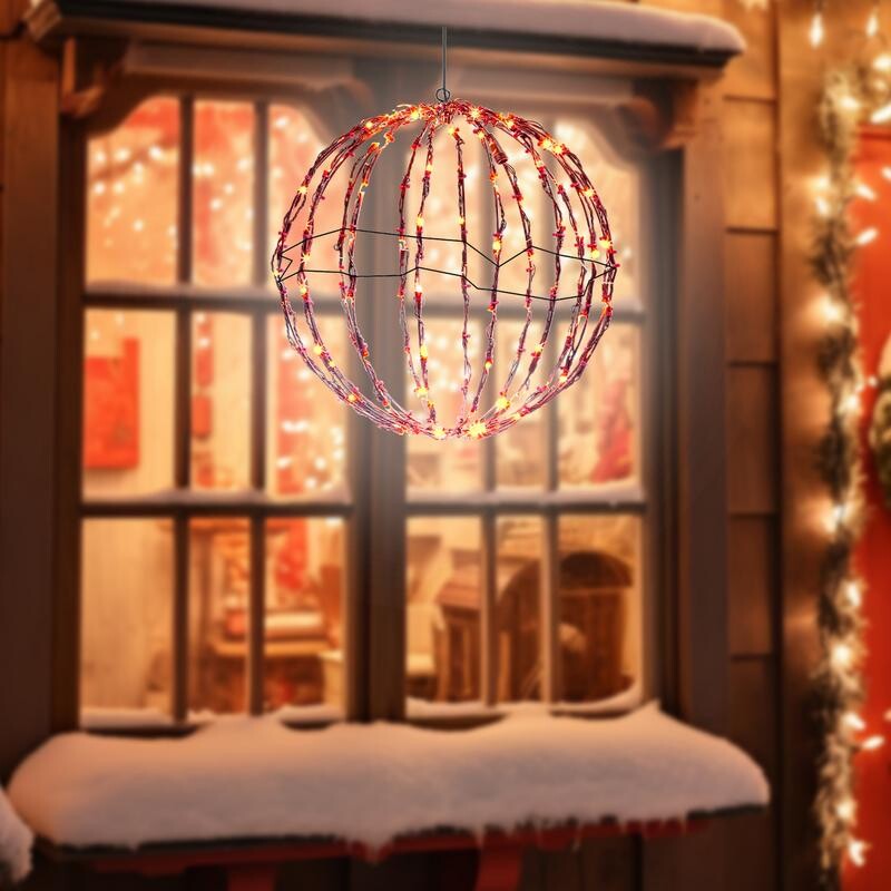 Kuglasti osvijetljeni zaslon Božićni ukrasi Sjajna kugla LED rasvjeta Okvir kuglaste svjetiljke Vilinska svjetla za trijem Dekoracija terase