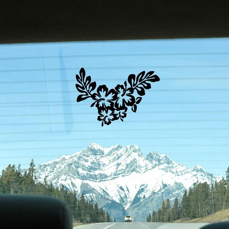 4 stila cvijet hibiskusa naljepnica za auto 20 * 20 cm havajske naljepnice i naljepnice crne naljepnice grana hibiskusa vodootporni vinil