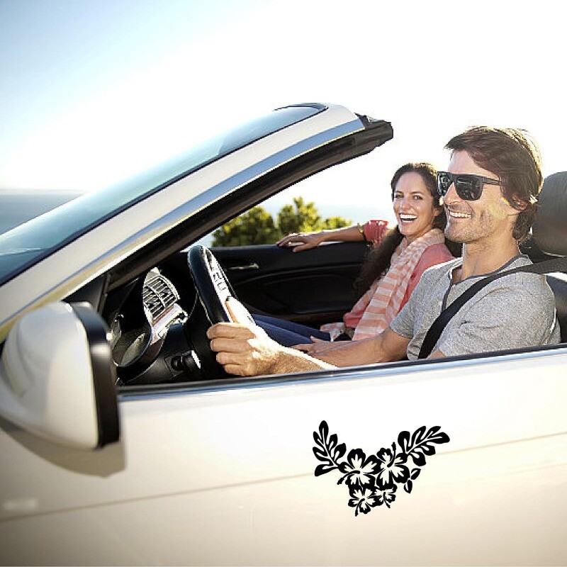 4 stila cvijet hibiskusa naljepnica za auto 20 * 20 cm havajske naljepnice i naljepnice crne naljepnice grana hibiskusa vodootporni vinil