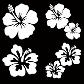 4 Φύλλα Hibiscus Flower Car Αυτοκόλλητα Αυτοκόλλητα Αυτοκινήτου Μεγάλου Μεγέθους 6τμχ Χαβάης Λουλούδι Αντιηλιακή Προστασία Αυτοκόλλητα Αξεσουάρ Αυτοκινήτου
