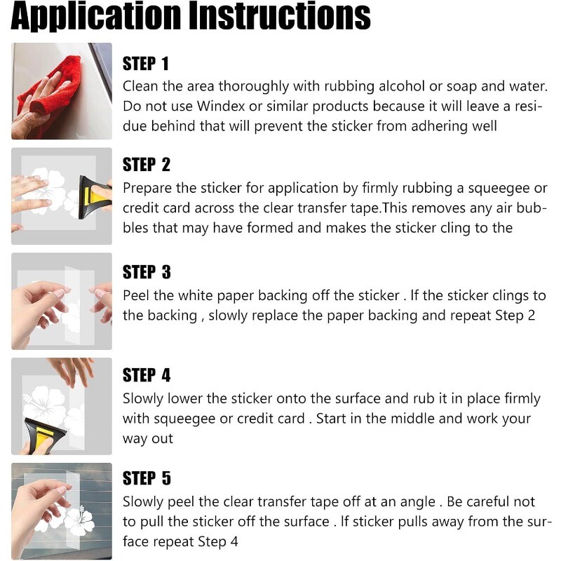 4 lista naljepnica za automobile cvijeta hibiskusa, velike naljepnice za automobile, 6 komada havajskog cvijeta, samoljepljiva oprema za automobile, zaštita od sunca