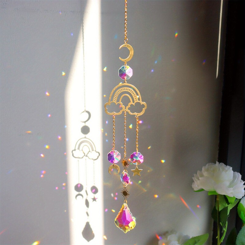 1kom planetarnog sustava kristalni hvatač sunca mjesec zvijezda vrtlarstvo kristalni blagdanski ukrasi za zabavu privjesak