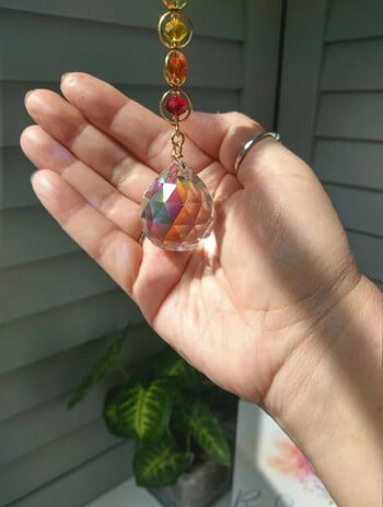 1 τμχ Crystal Suncatcher Mobile Meditation Διακοσμητικό σπίτι Rainbow Maker Prism Suncatcher (Rainbow and Fantasy)