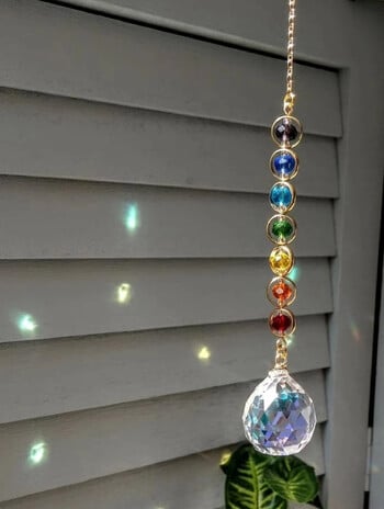 1 τμχ Crystal Suncatcher Mobile Meditation Διακοσμητικό σπίτι Rainbow Maker Prism Suncatcher (Rainbow and Fantasy)