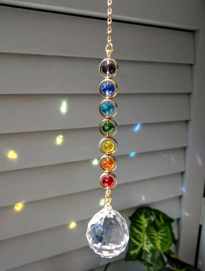 1 бр Crystal Suncatcher Mobile Meditation Home Decor Rainbow Maker Prism Suncatcher (дъга и фантазия)