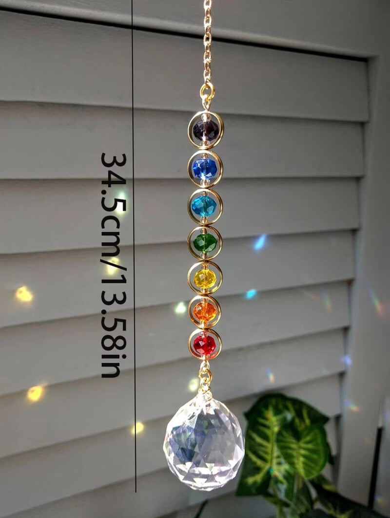 1 gab Crystal Suncatcher Mobile meditation Home Decor Rainbow Maker Prism Suncatcher (varavīksnes un fantāzijas)