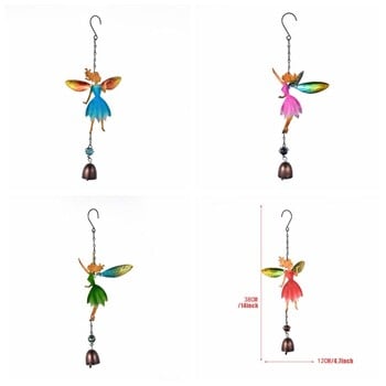 Κρεμαστό κουδούνι Retro Fairy Angel Wind Chimes Χειροποίητο ρεαλιστικό Fairy Wind Bell Χρωματιστό κρεμαστό μεταλλικό ανεμοδήγημα εξωτερικού χώρου