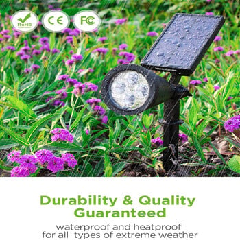 Solar Spot Lights Εξωτερικά αδιάβροχα φώτα εδάφους Ηλιακό ή βύσμα με τροφοδοσία για Pathway Garden Yard Landscape Lighting Decor