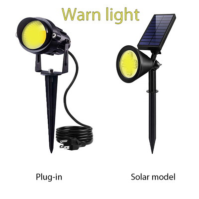 Solar Spot Lights Εξωτερικά αδιάβροχα φώτα εδάφους Ηλιακό ή βύσμα με τροφοδοσία για Pathway Garden Yard Landscape Lighting Decor