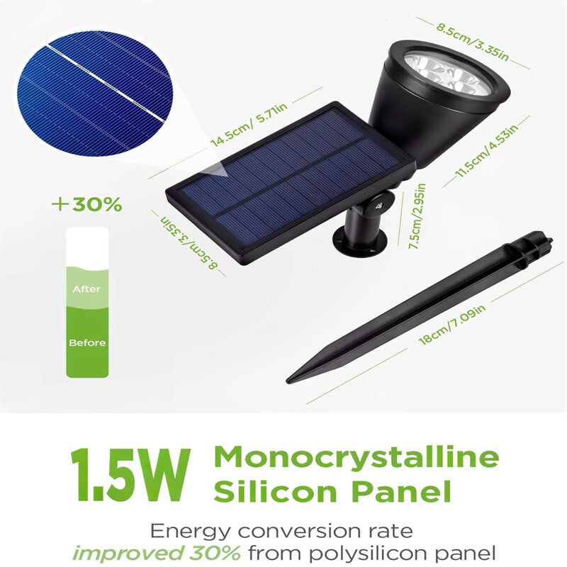 Solarna reflektorska svjetla Vanjska vodootporna zemaljska svjetla Solarna ili utičnica za rasvjetu staze, dvorišta, pejzažna rasvjeta, Dekorativna svjetiljka