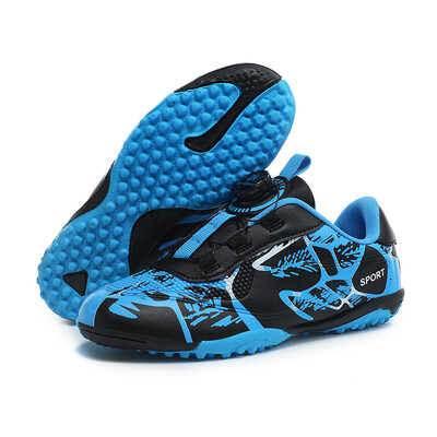 Bērnu futbola apavi Rotācijas sprādze FG/TF potīšu zābaki Neslīdoši zēni un meitenes, bērnu futbola apavi iekštelpu treniņiem