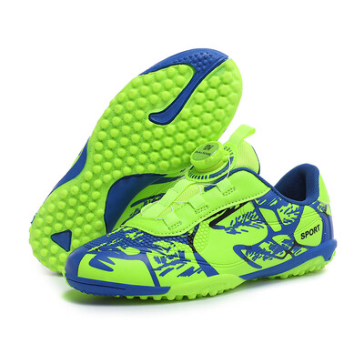 Bērnu futbola apavi Rotācijas sprādze FG/TF potīšu zābaki Neslīdoši zēni un meitenes, bērnu futbola apavi iekštelpu treniņiem