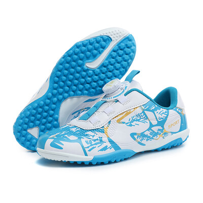 Bērnu futbola apavi Rotācijas sprādze FG/TF potīšu zābaki Neslīdoši zēni un meitenes, bērnu futbola apavi iekštelpu treniņiem