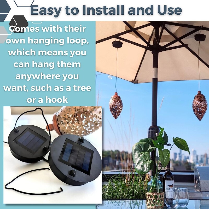 Solarna svjetiljka za krajolik Vodootporna svjetiljka Vanjska viseća solarna svjetiljka za dvorište Šuplja ukrasna projekcijska svjetiljka