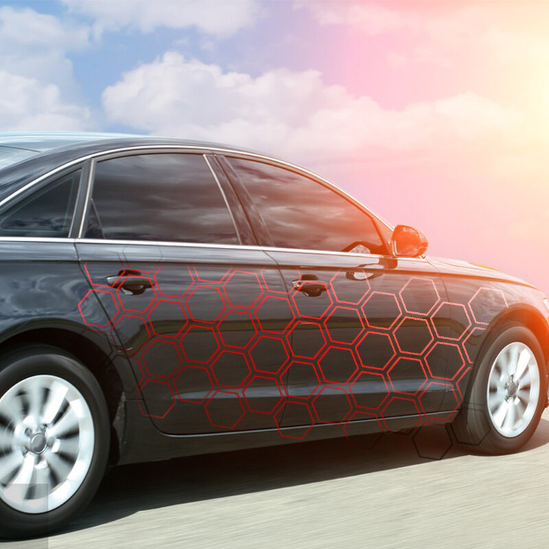 Universal Car Graphics Honeycomb Open Style Uzlīme Auto Graphics Honeycomb Decor Tuning Auto sānu Uzlīme BMW Benz Audi