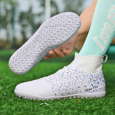 Vīriešu futbola apavi skavas Profesionāli augstas augšdaļas elpojoši sporta futbola apavi iekštelpām ārā